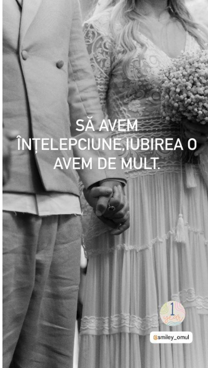 Mesajul Ginei Pistol la un an de la nuntă. Smiley a reacționat imediat. „Iubirea o avem de mult”