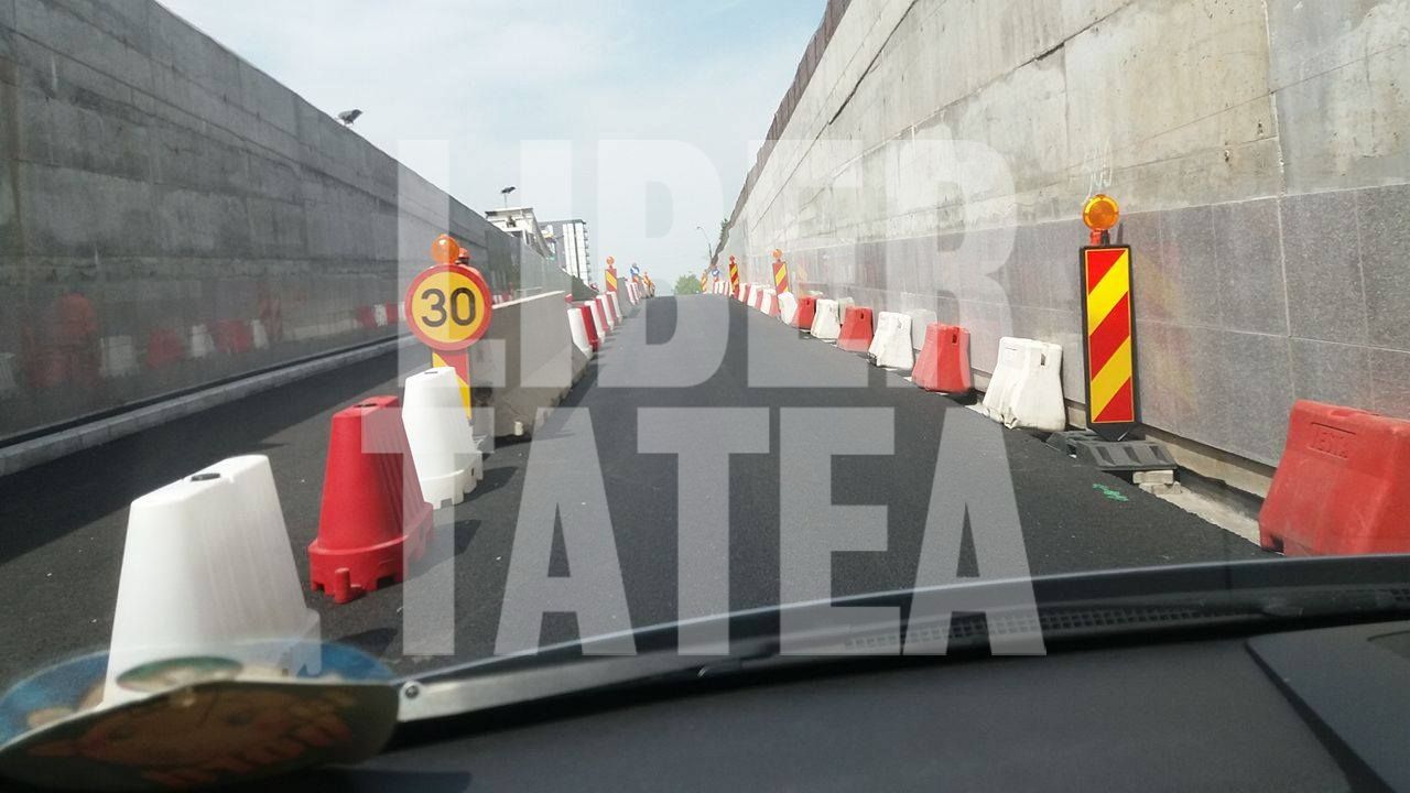 FOTO&VIDEO / Pasajul rutier de la Piaţa Sudului din Capitală a fost deschis, parțial, după 3 ani de muncă. Circulația se desfășoară pe un singur sens