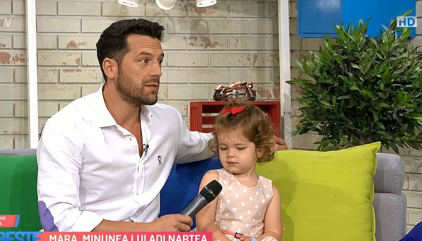 Actorul Adrian Nartea și-a adus fetița la TV. "Nu am vrut bonă" | FOTO