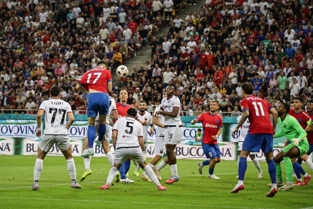 FCSB a fost bătută de Shkendija și la București și a fost eliminată din Liga Campionilor