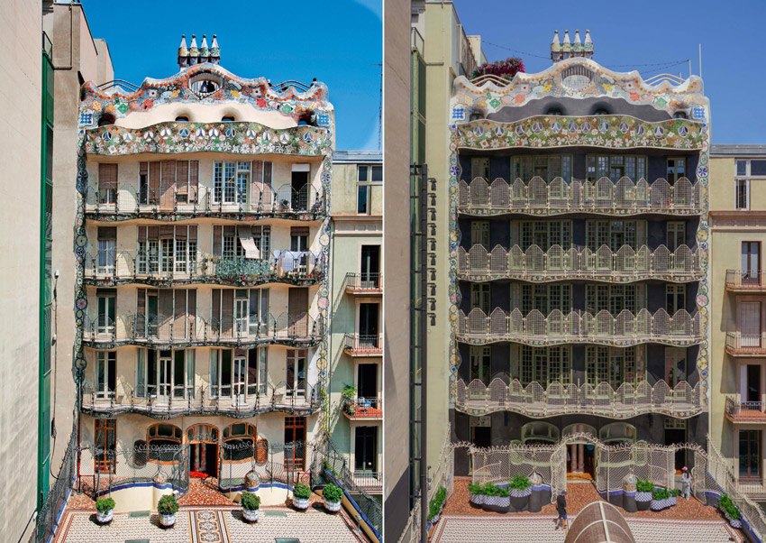 Cum arată fațada Casei Batllo, din Barcelona, așa cum a proiectat-o inițial Antonio Gaudi