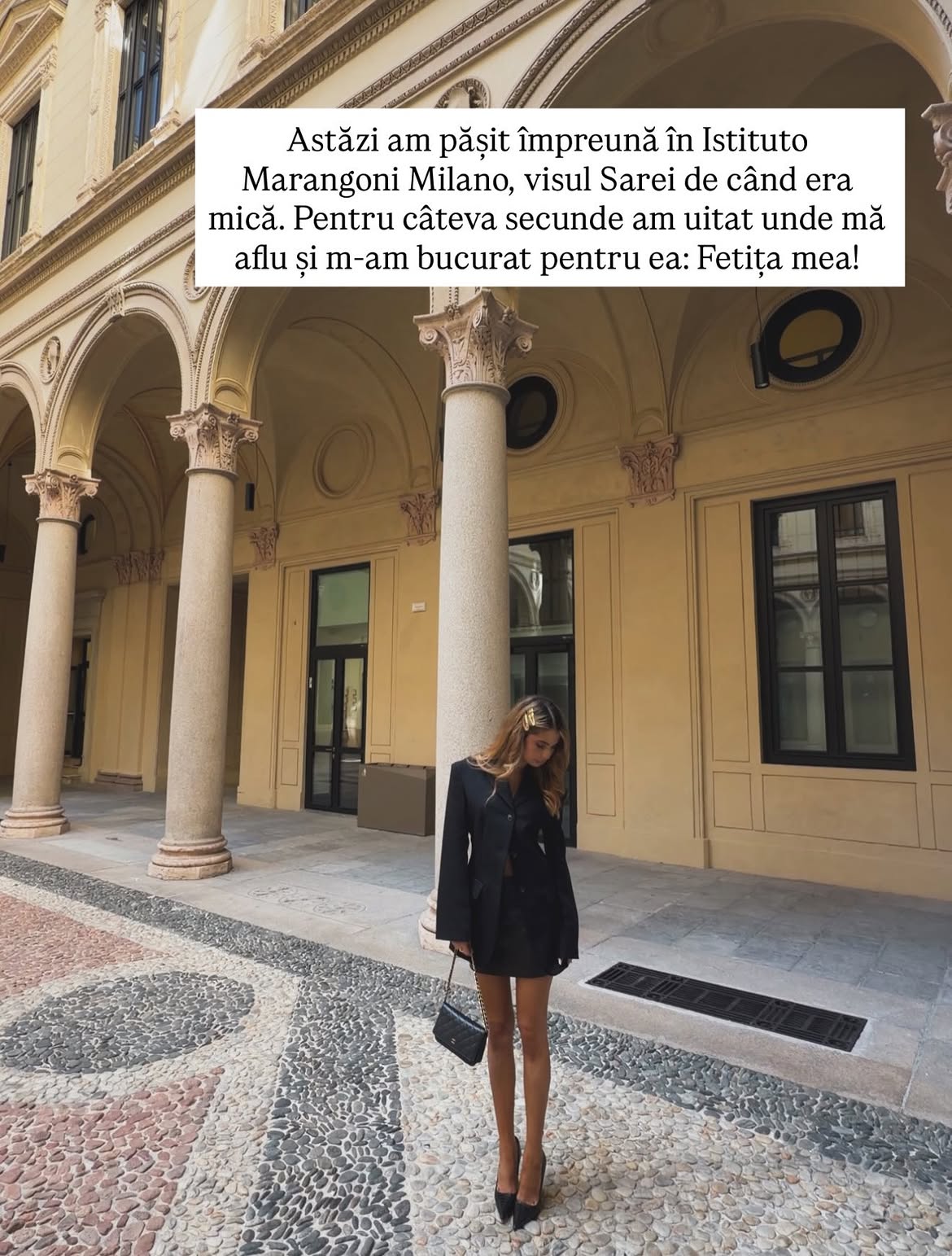Anca Serea, alături de fiica ei la Instituto Marangoni Milano
