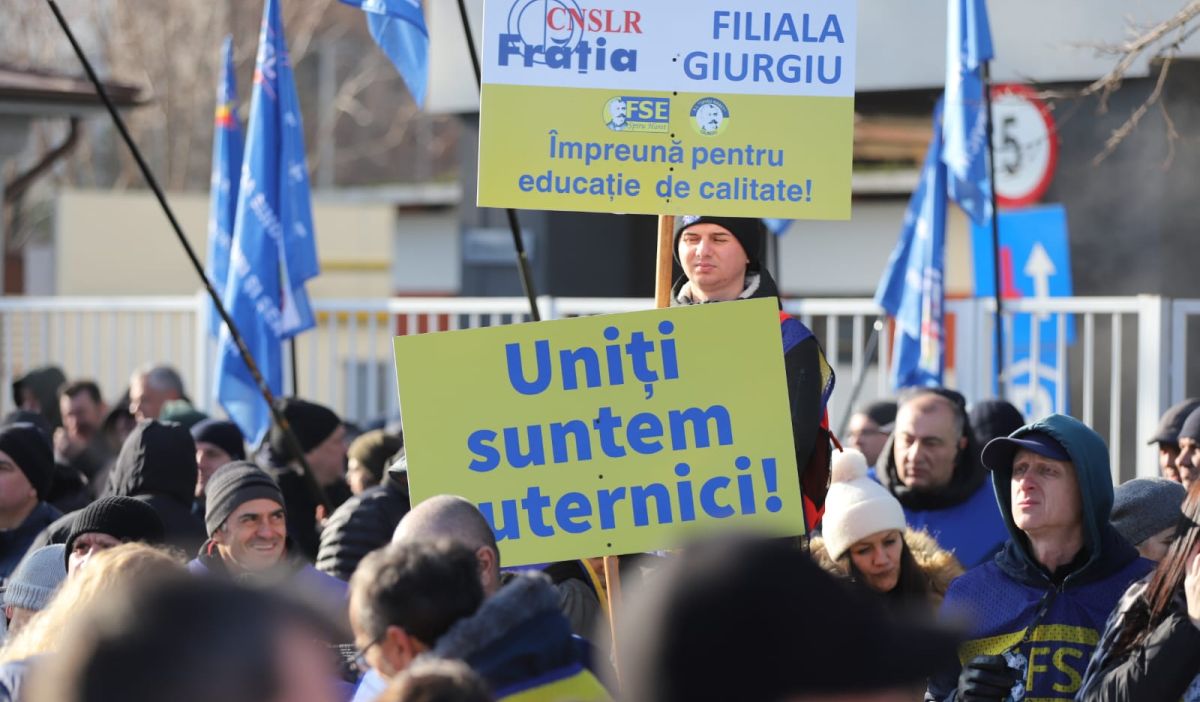 Zeci de sindicaliști au protestat joi, la Cotroceni: ce îi cer aceștia președintelui Nicușor Dan