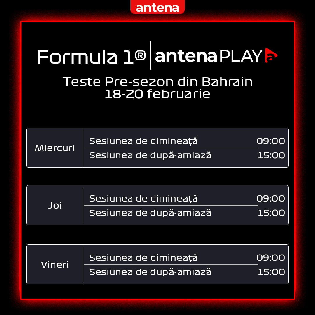 Formula 1 revine! Cine transmite în România testele presezonului de la Bahrain