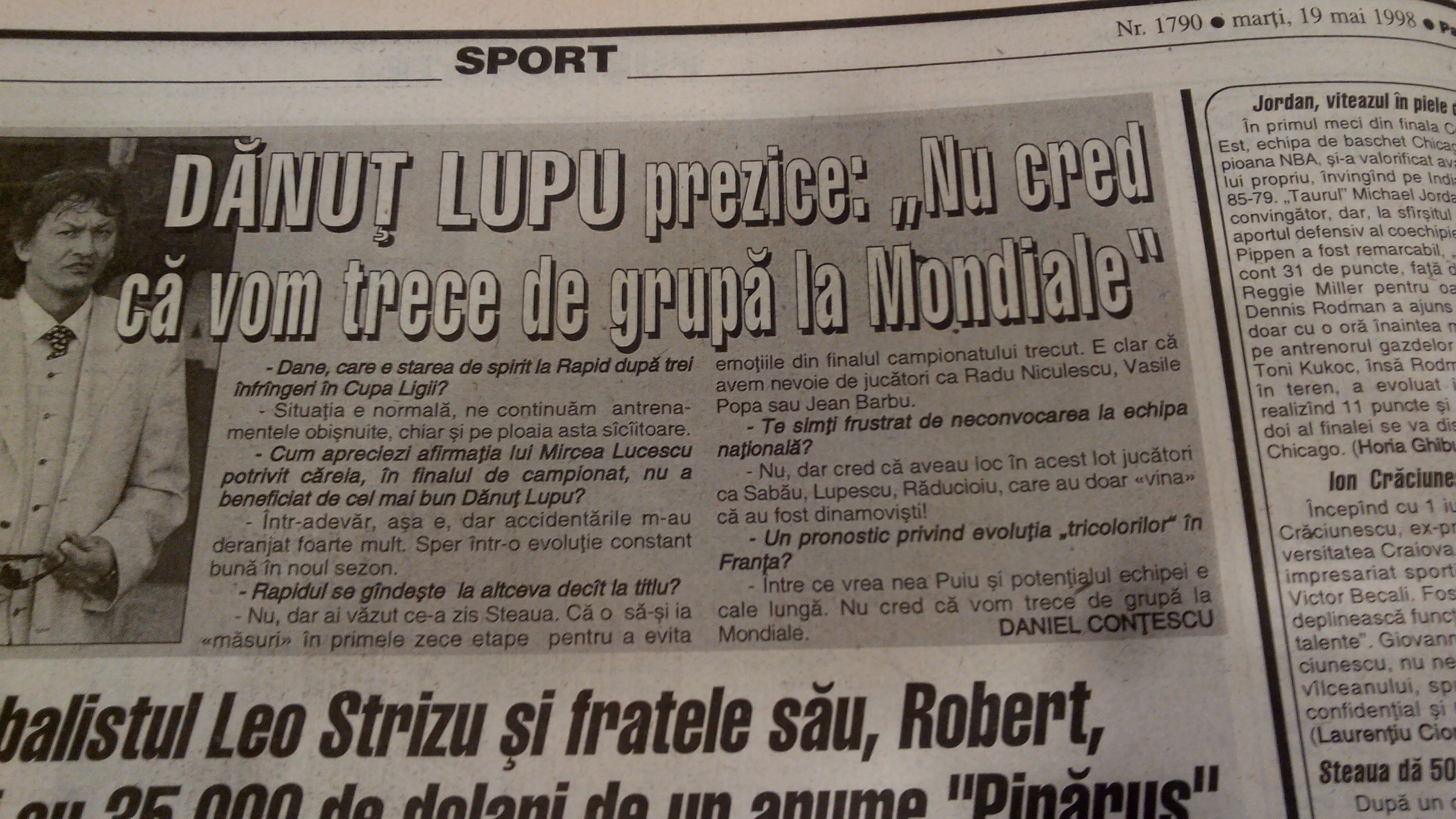 Mulțumesc, Dănuț Lupu!