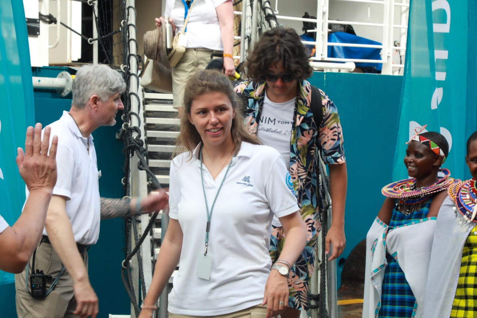 Passengers of the luxurious MV SH Diana ship welcomed to Kenya at the Port of Mombasa