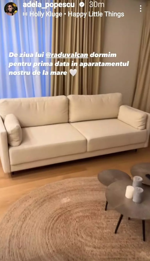 Imagini cu apartamentul din Olimp al Adelei Popescu și al lui Radu Vâlcan. Locuința are vedere la mare: „Dormim pentru prima oară aici”