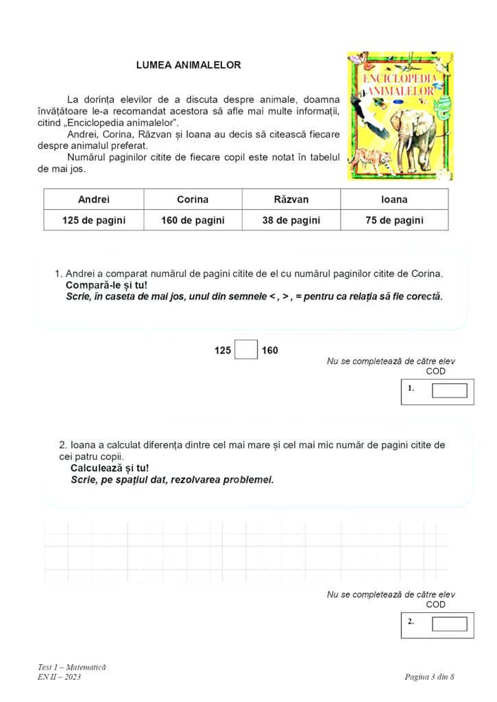 Elevii de clasa a II-a au susținut evaluarea națională la matematică. Ce exerciții au avut de rezolvat