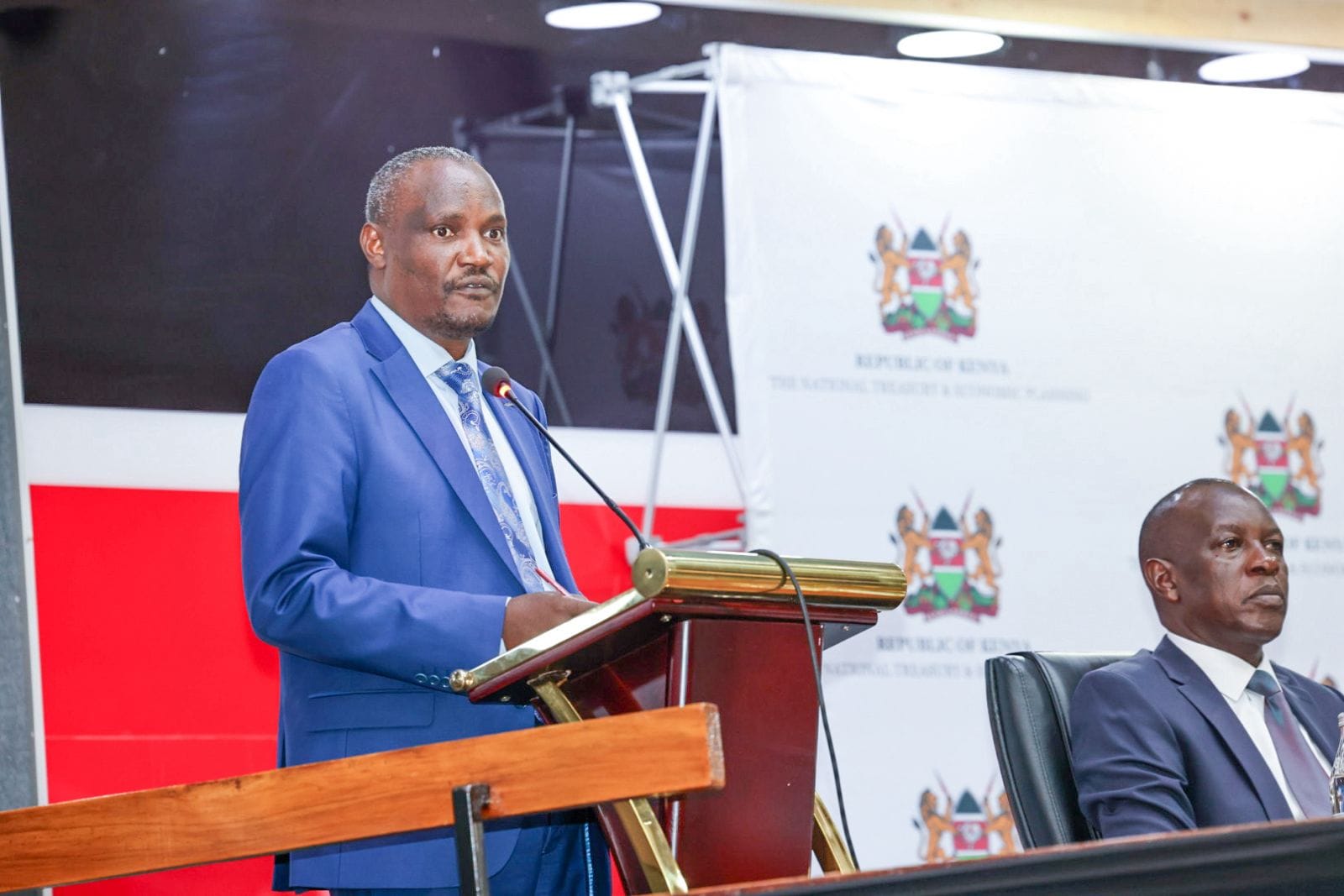 National Treasury CS John Mbadi speaking at KICC on September 9, 2024
