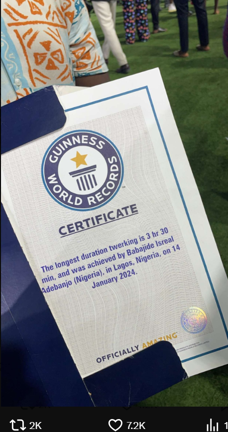 'Yes' - Guinness World Records confirms man's twerking record