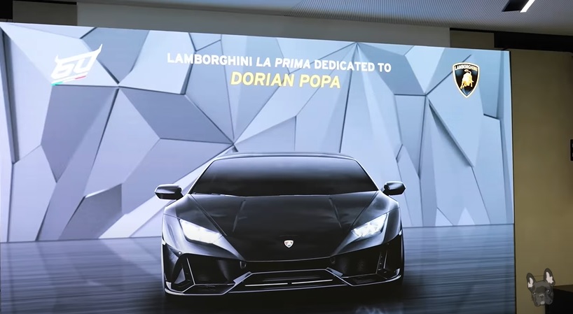Imagini cu mașina de 300.000 de euro a lui Dorian Popa. A mers la fabrica Lamborghini, în Italia: „Mi-au dat și lacrimile”