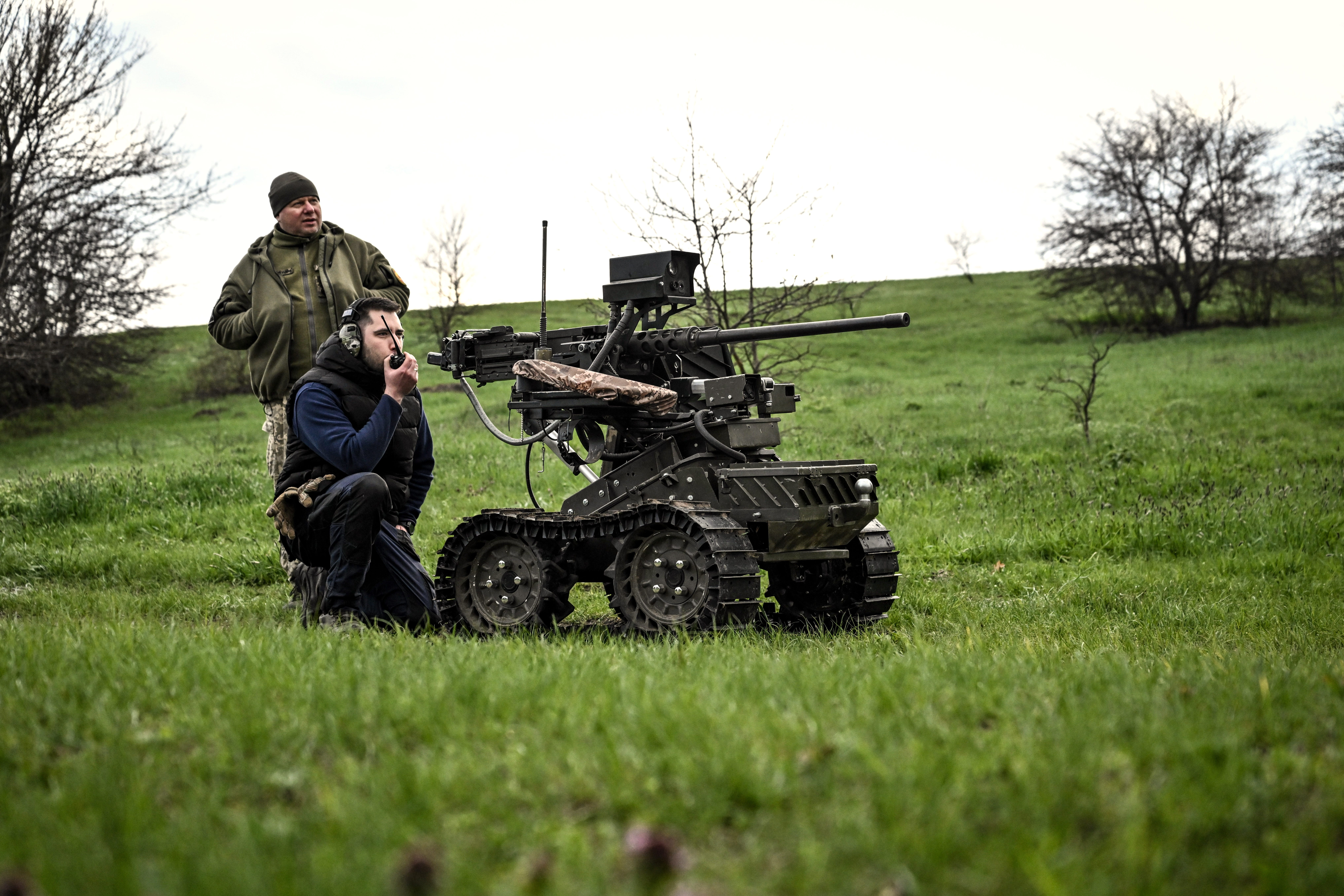 Ukraine has a growing fleet of ground robots that take over some roles of other vehicles and keep humans further from the fight.Dmytro Smolienko/Ukrinform/NurPhoto via Getty Images