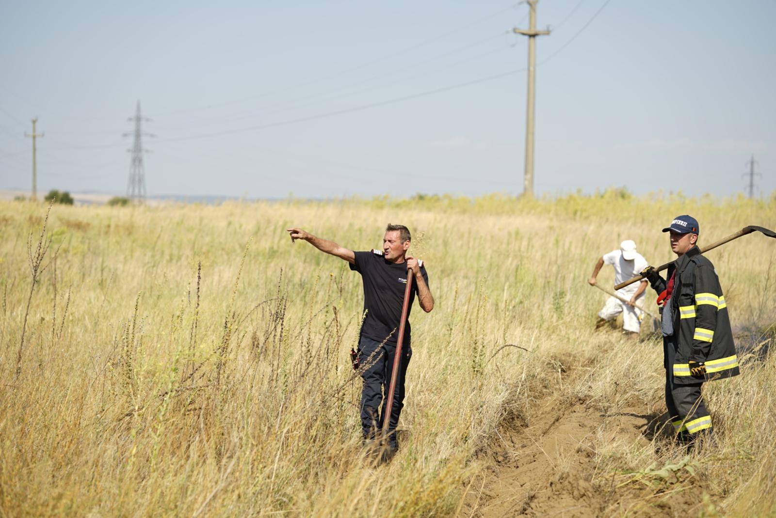 Mesaj RO-Alert, emis după ce zeci de hectare de vegetație uscată din Giurgiu și Mehedinți au fost cuprinse de flăcări