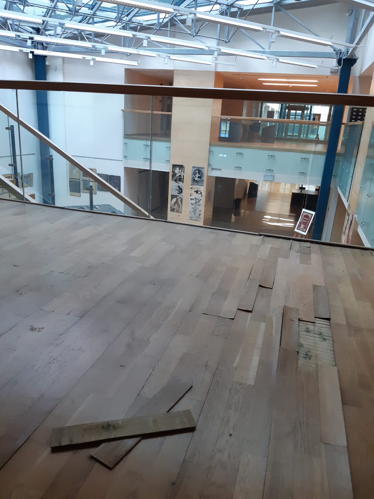 Imagini cu mizeria din Biblioteca Națională: pereți mânjiți, praf, parchet rupt. Directorul Cioroianu spune că „nu are bani” și îi ceartă pe cititori