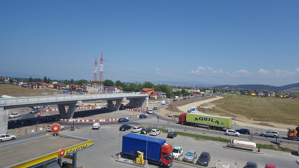 Protest al șoferilor de TIR pe centura ocolitoare a Brașovului FOTO
