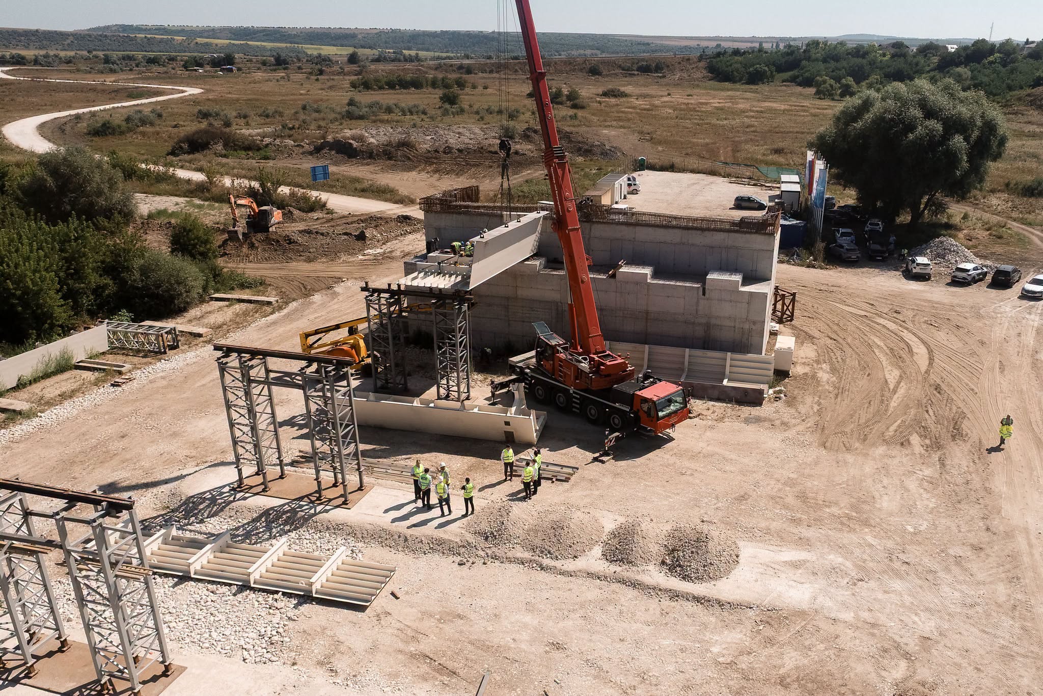 Imagini noi cu podul de la Ungheni peste Prut: Lucrările au ajuns la 55%