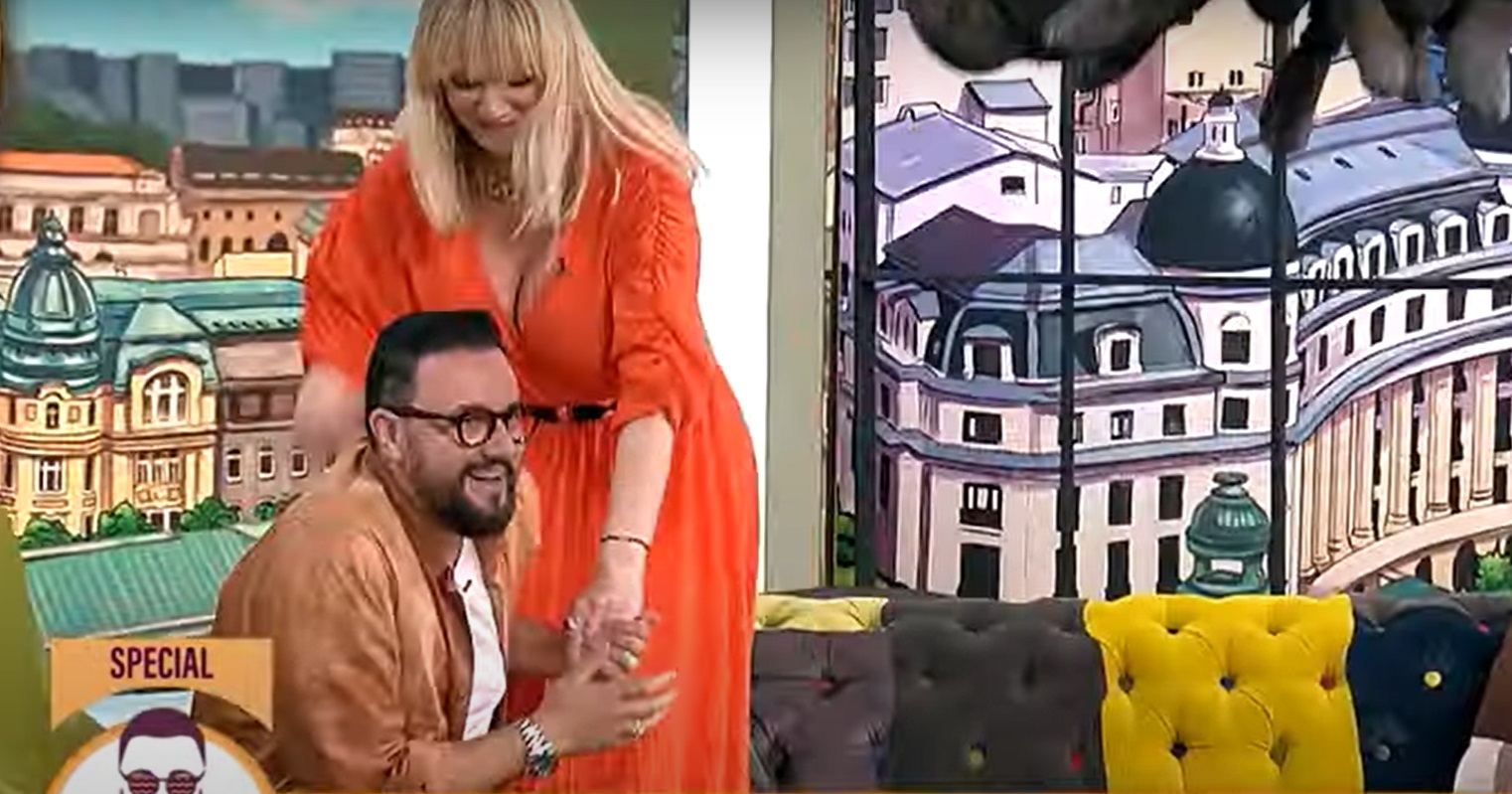 Cristina Cioran l-a pălmuit pe Cătălin Măruță în emisiunea lui de la Pro TV. Vedeta nu s-a abținut la gestul prezentatorului: „Asta ce a fost?”