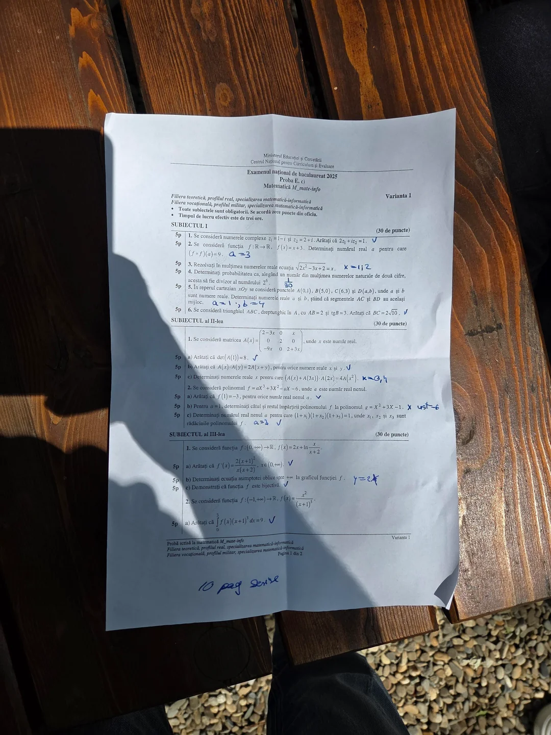 Rezolvarea subiectelor la BAC Matematică 2025