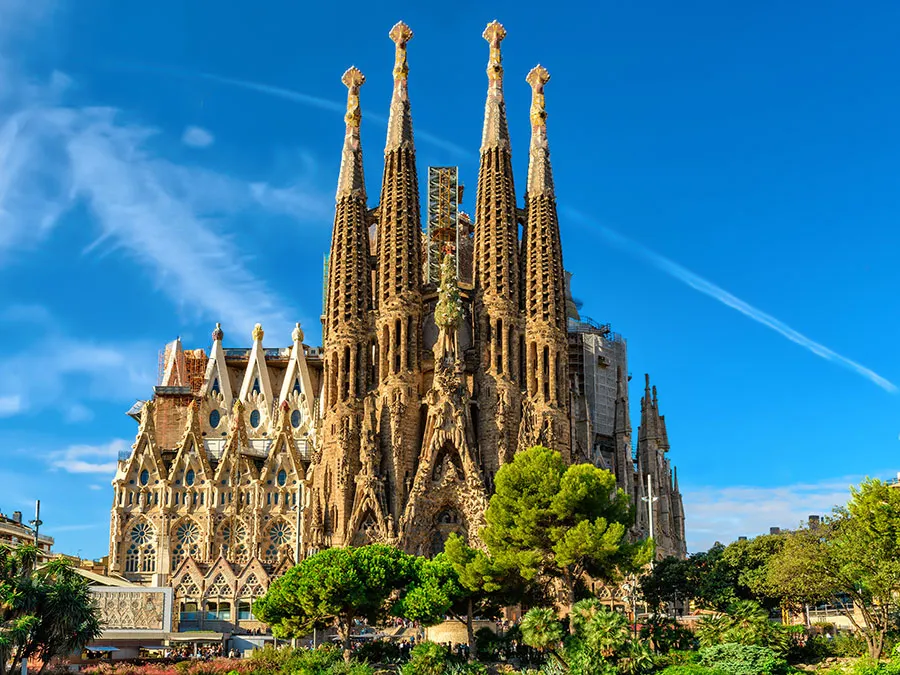 Nativity facade Sagrada Familia cathedral Barcelona Spain [Gettyimages]