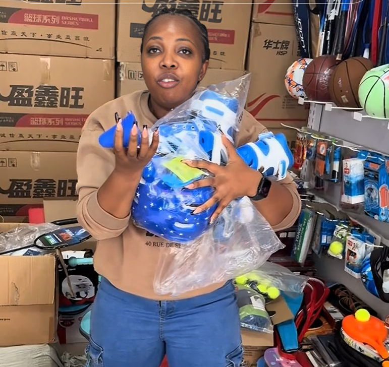 A screenshot image of Businesswoman Shiquo HiiStyle telling Kenyans about her items