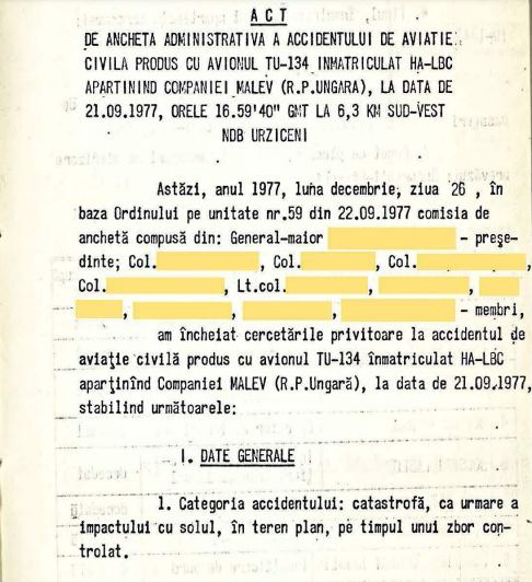 Catastrofa aeriană de la Urziceni, din 1977. Fenomenul „amurgului târziu” a contribuit la tragedia soldată cu 29 de morți