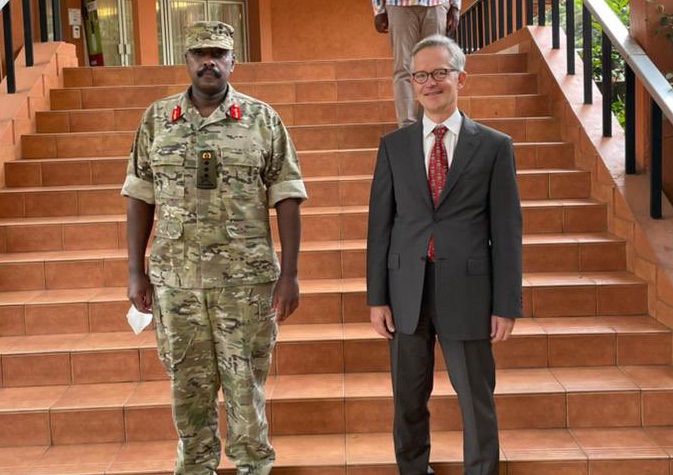 Gen.Muhoozi Kainerugaba and German Ambassador Mathias Schauera