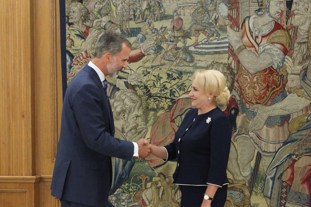 FOTO/ Viorica Dăncilă l-a invitat pe Regele Felipe al VI-lea al Spaniei în România