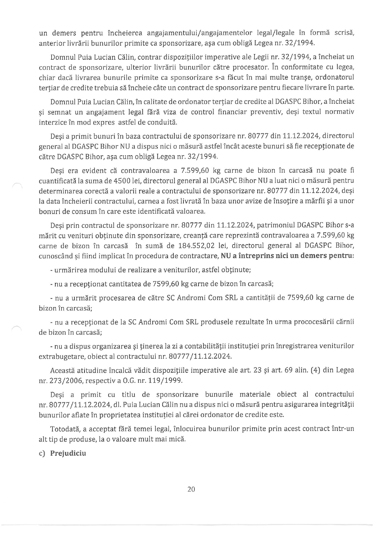 Scamatoriile șefului DGASPC Bihor, Lucian Călin Puia: a transformat bizonul donat în porc și le-a ascuns șefilor doi ani că are dosar penal