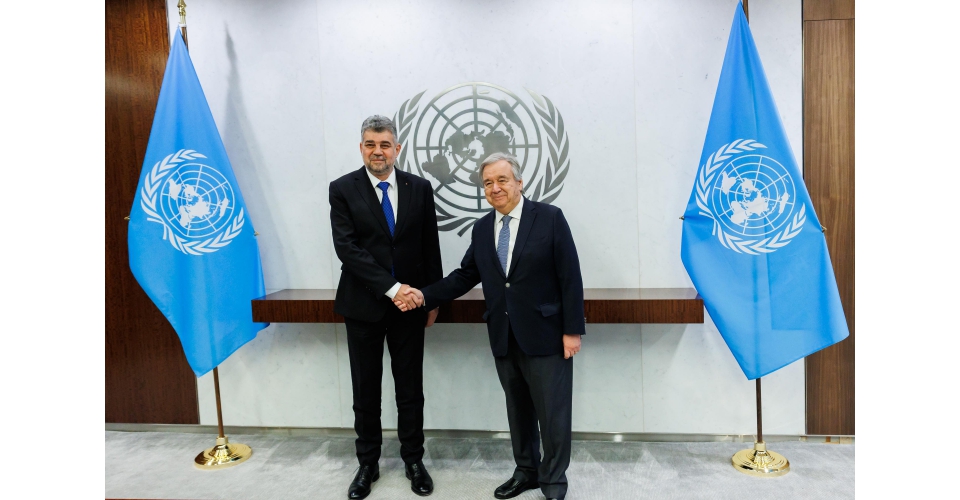 Marcel Ciolacu, după o întâlnire cu secretarul general al ONU: „România iubește pacea. Dar ne dorim o pace care să nu răsplătească agresorii”