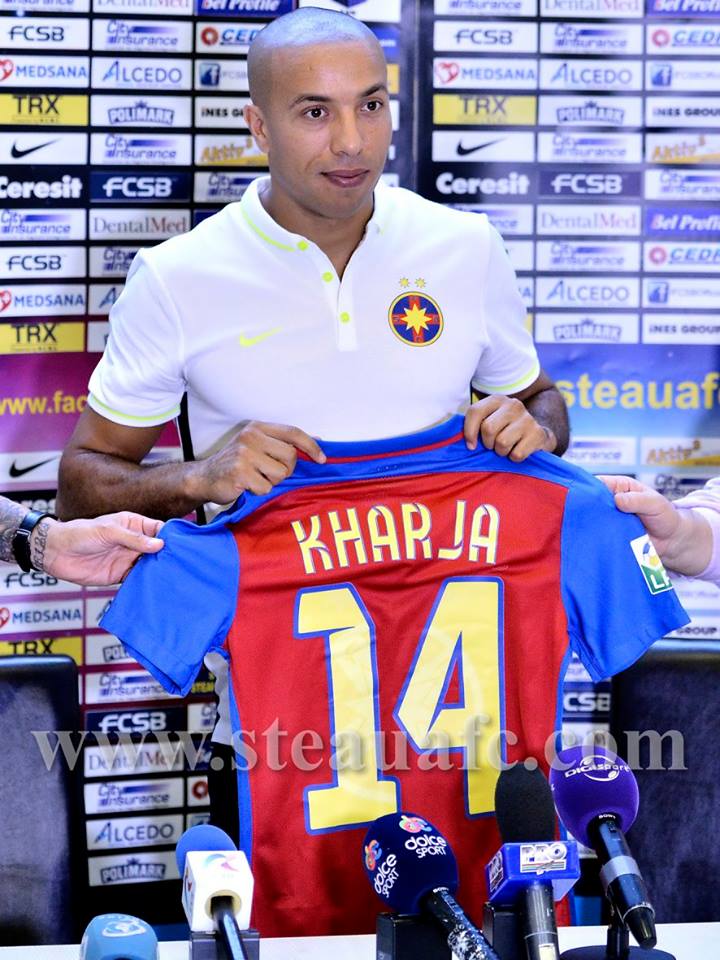 Steaua l-a prezentat oficial pe marocanul Houssine Kharja. Mirel Rădoi: "Să nu se aştepte ca Houssine să decidă singur meciurile" / GALERIE FOTO