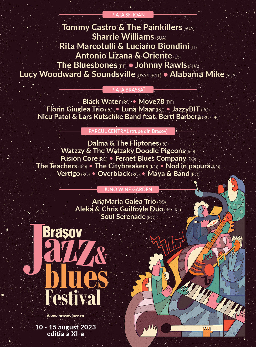 6 zile, 54 de evenimente, 5 scene și peste 100 de artiști din 9 țări, la ediția din acest an Brașov Jazz & Blues Festival