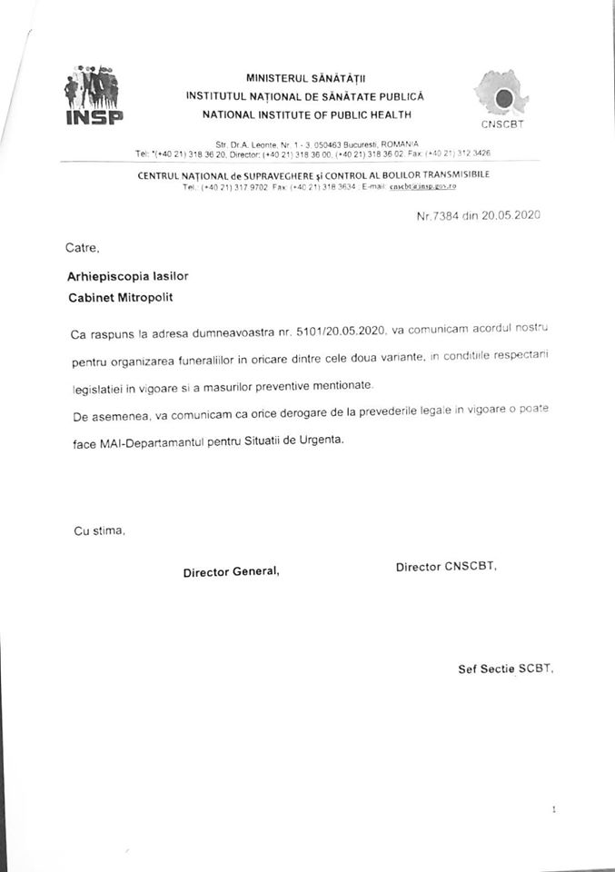 Instituția lui Arafat anunță că acordul pentru funeraliile lui Pimen nu a prevăzut și o derogare de la normele de sănătate publică