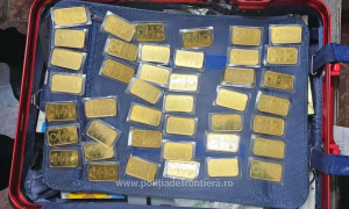 Lingouri de aur nedeclarate, de peste un milion de lei, găsite în bagajele unui român pe aeroportul din Timişoara