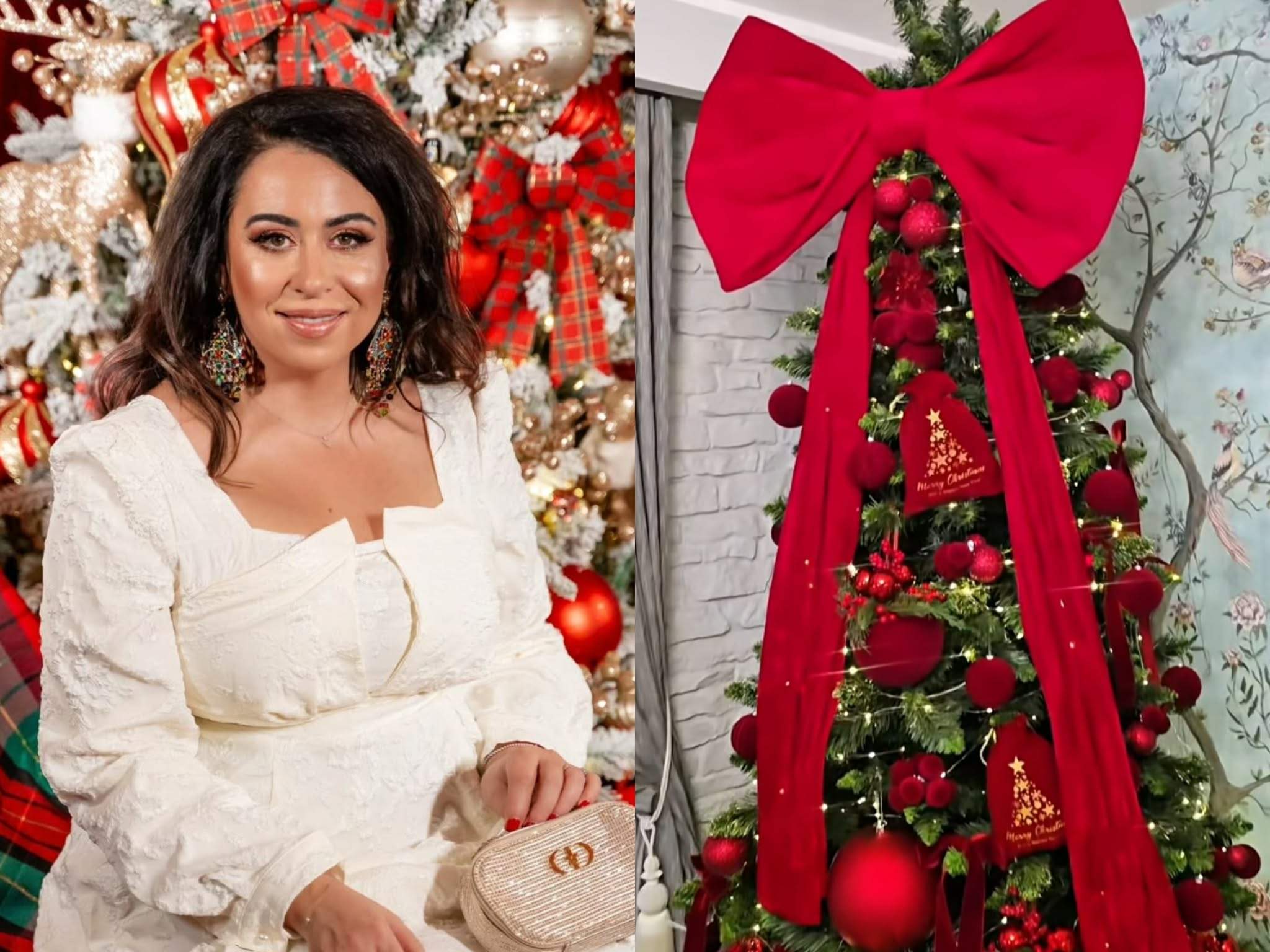 Imagini cu bradul de Crăciun împodobit de Oana Roman. Ce decorațiuni a ales vedeta anul acesta. „Am făcut ceva «în trend», sper să vă placă”