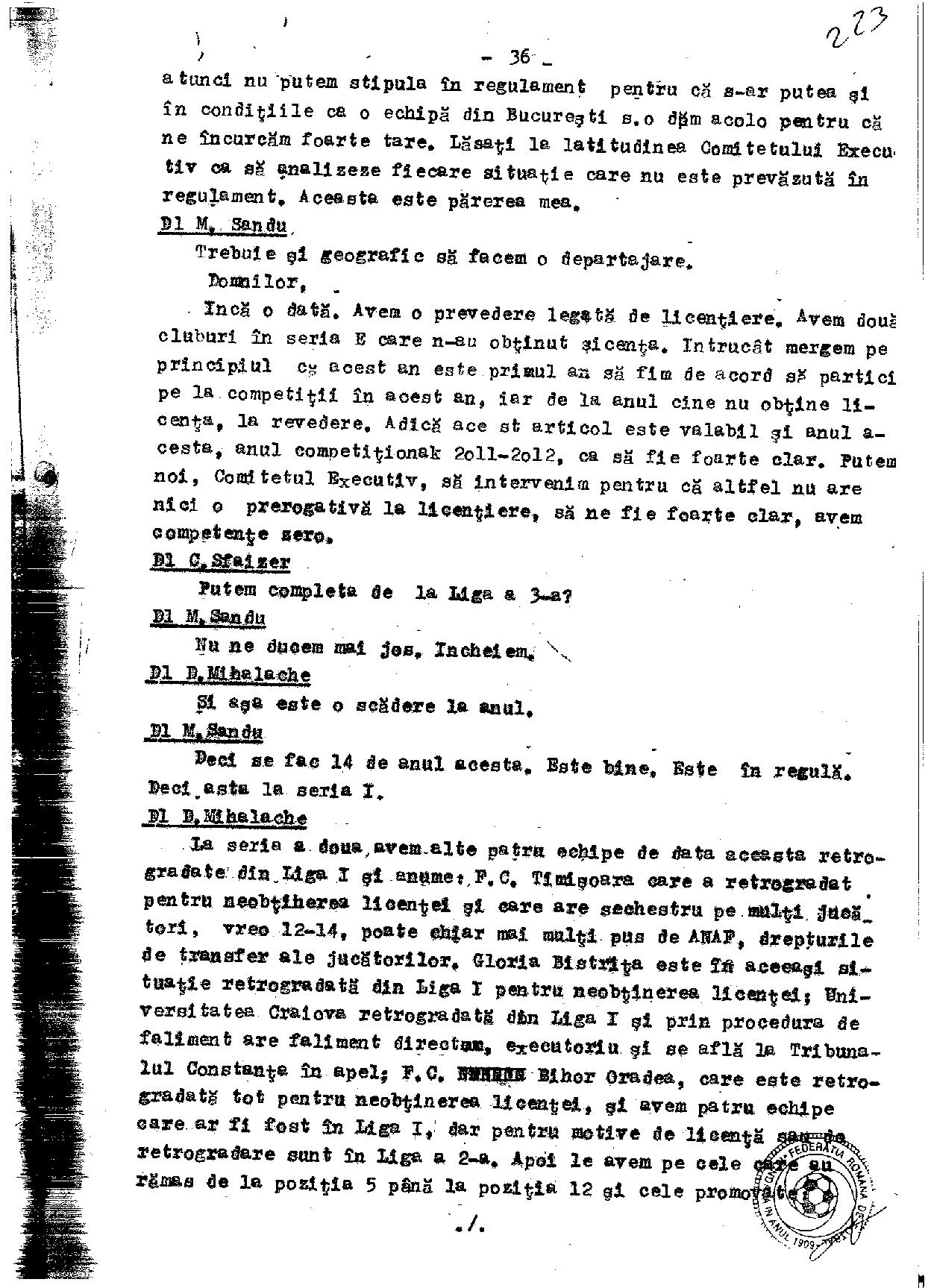 Stenogramă-bombă! Mircea Sandu l-a acuzat într-un CEx din 2011 pe un fost șef al arbitrilor că joacă la pariuri. Reacția celui vizat / EXCLUSIV