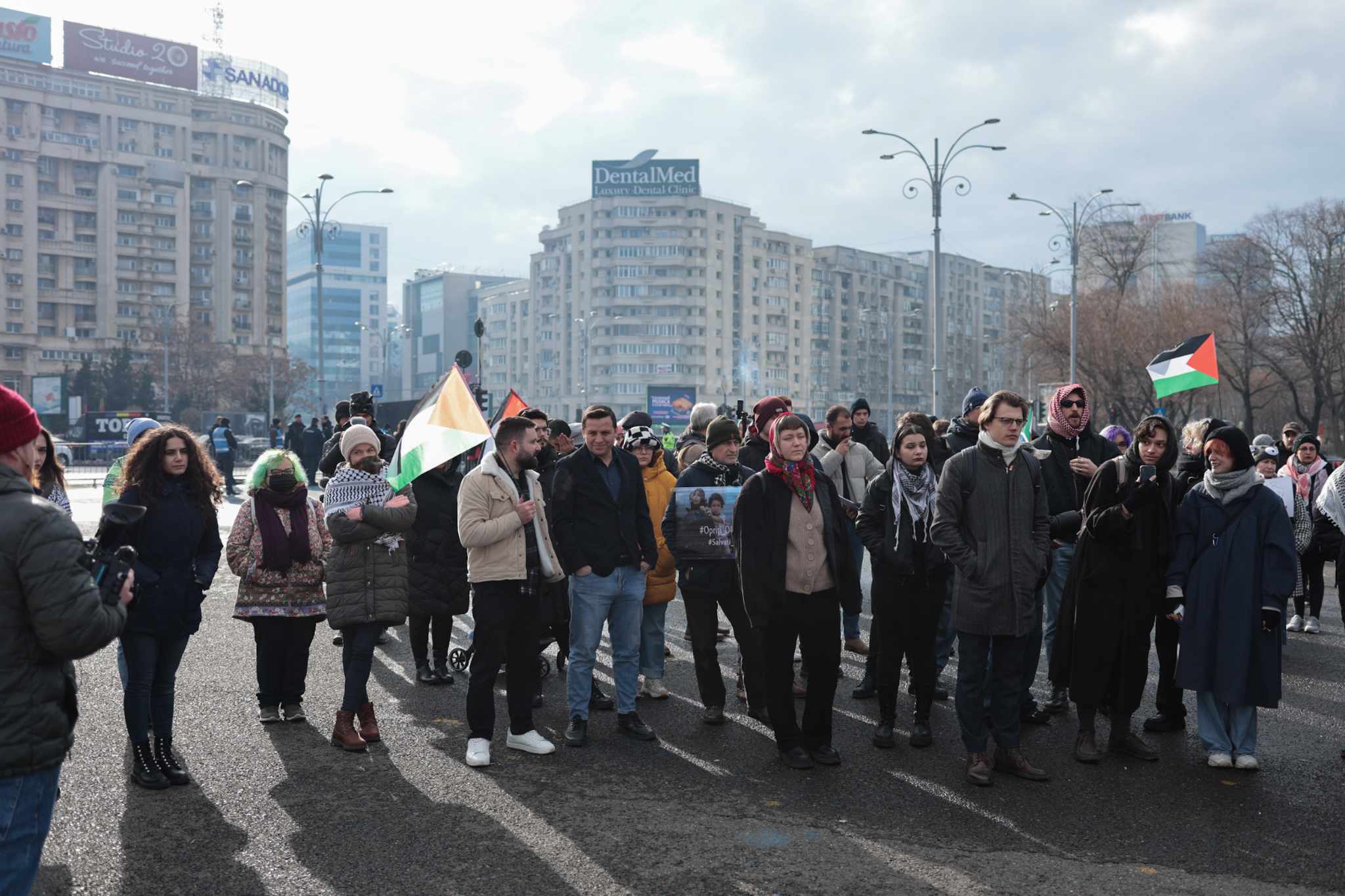 Un nou miting pro-Palestina în București. Circa 100 de persoane cer oprirea ostilităților din Gaza