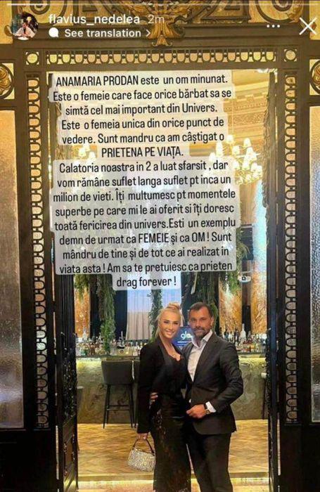 Anamaria Prodan și Flavius Nedelea s-au despărțit. Anunțul făcut de impresară: „Vom rămâne suflet lângă suflet”