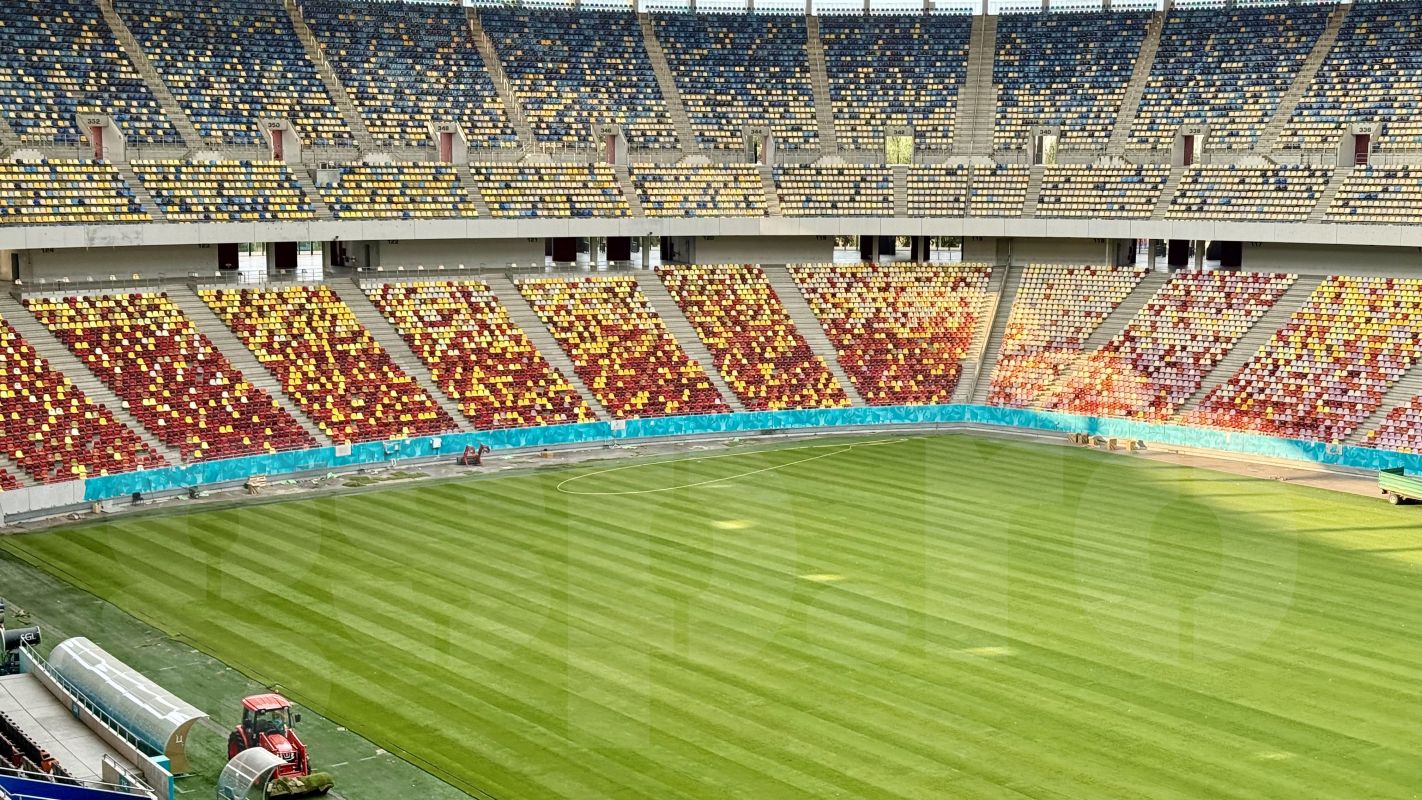 Pe Arena Națională a fost montat un gazon nou. FCSB va juca împotriva celor de la Shkendija pe noua suprafață