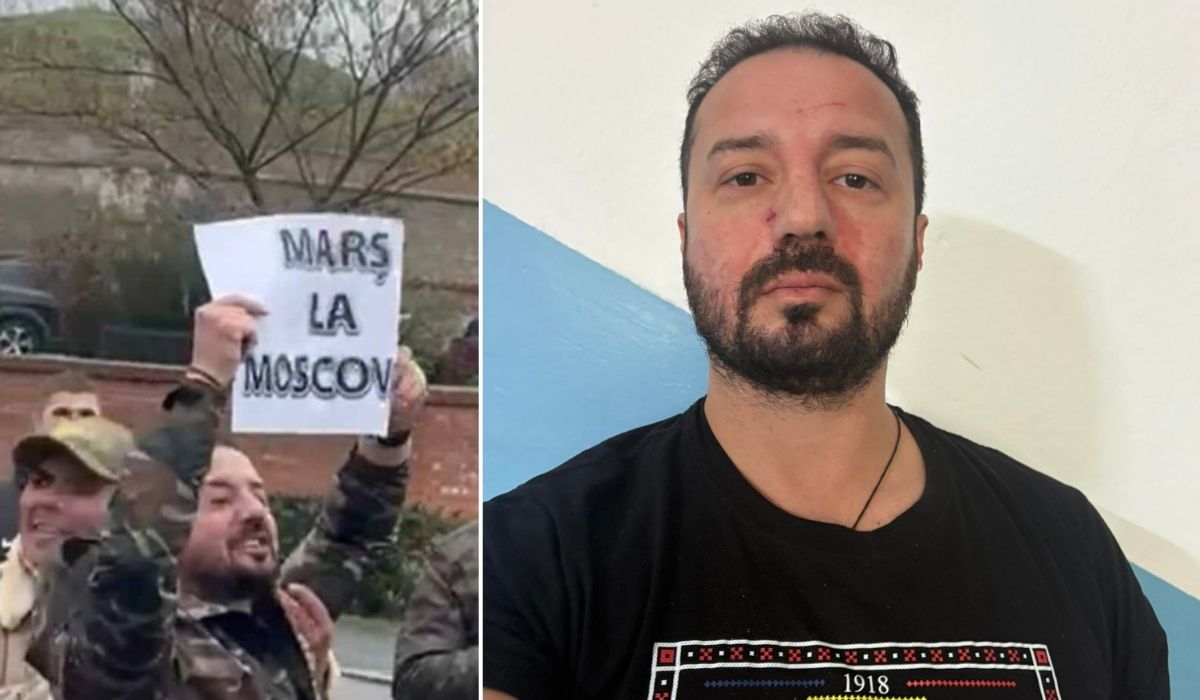 Adrian Băzăvan a fost amendat pentru proiectarea mesajului „Marș la Moscova” în timpul protestului AUR față de legea Vexler