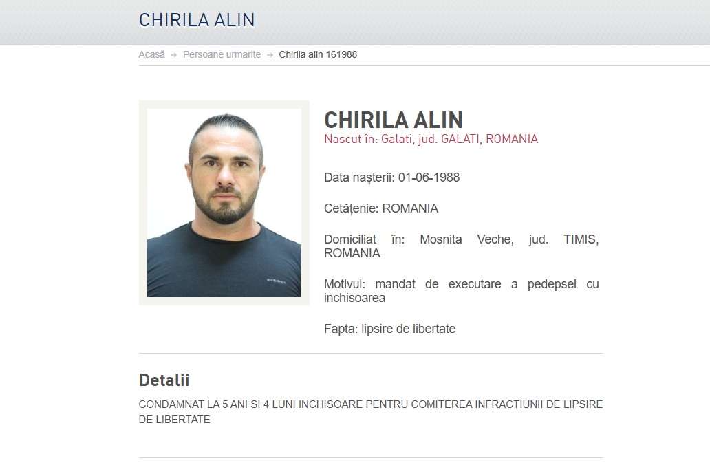 Un fost concurent de la Survivor România, dat în urmărire de poliție. A fost condamnat la peste cinci ani de închisoare