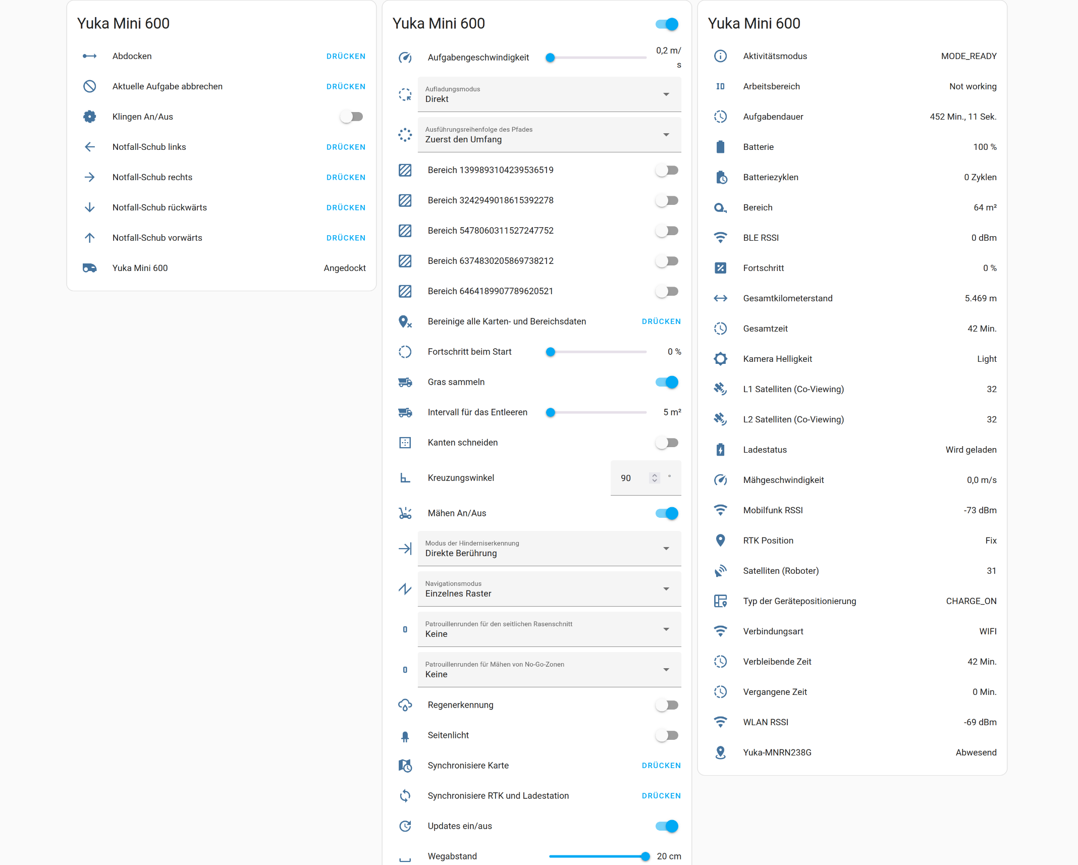 Mähroboter von Mammotion lassen sich auch unter Home Assistant einbinden und für Automatisierungen nutzen. Außerdem hat man dadurch deutlich mehr Daten im Blick. Etwa wie lange der Yuka Mini benötigt, bis er wieder aufgeladen ist. Das ist beim Yuka Mini mit begrenzter Batteriekapazität hilfreich, um möglichst optimale Zeitpläne zu erstellen.