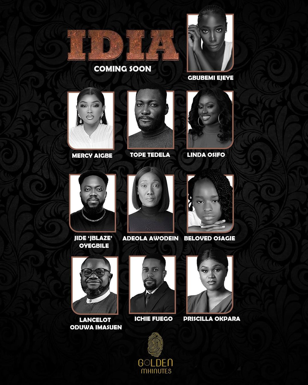 Golden Mhinutes pictures unveils star-studded cast for latest paranormal thriller, 'Idia'. [Instagram/@goldenmhinutes]