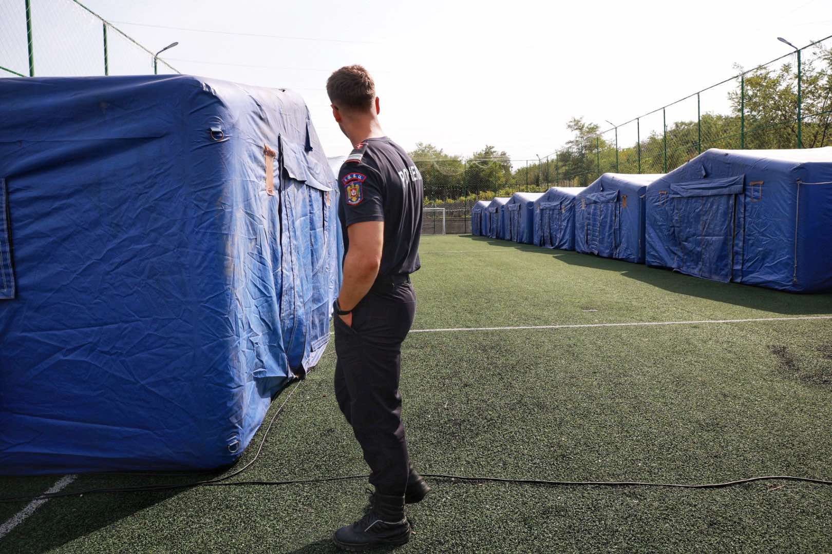 Foto | Cum arată tabăra mobilă pentru sinistrații din Galați și Vaslui. „La acest moment nu sunt persoane în tabără”