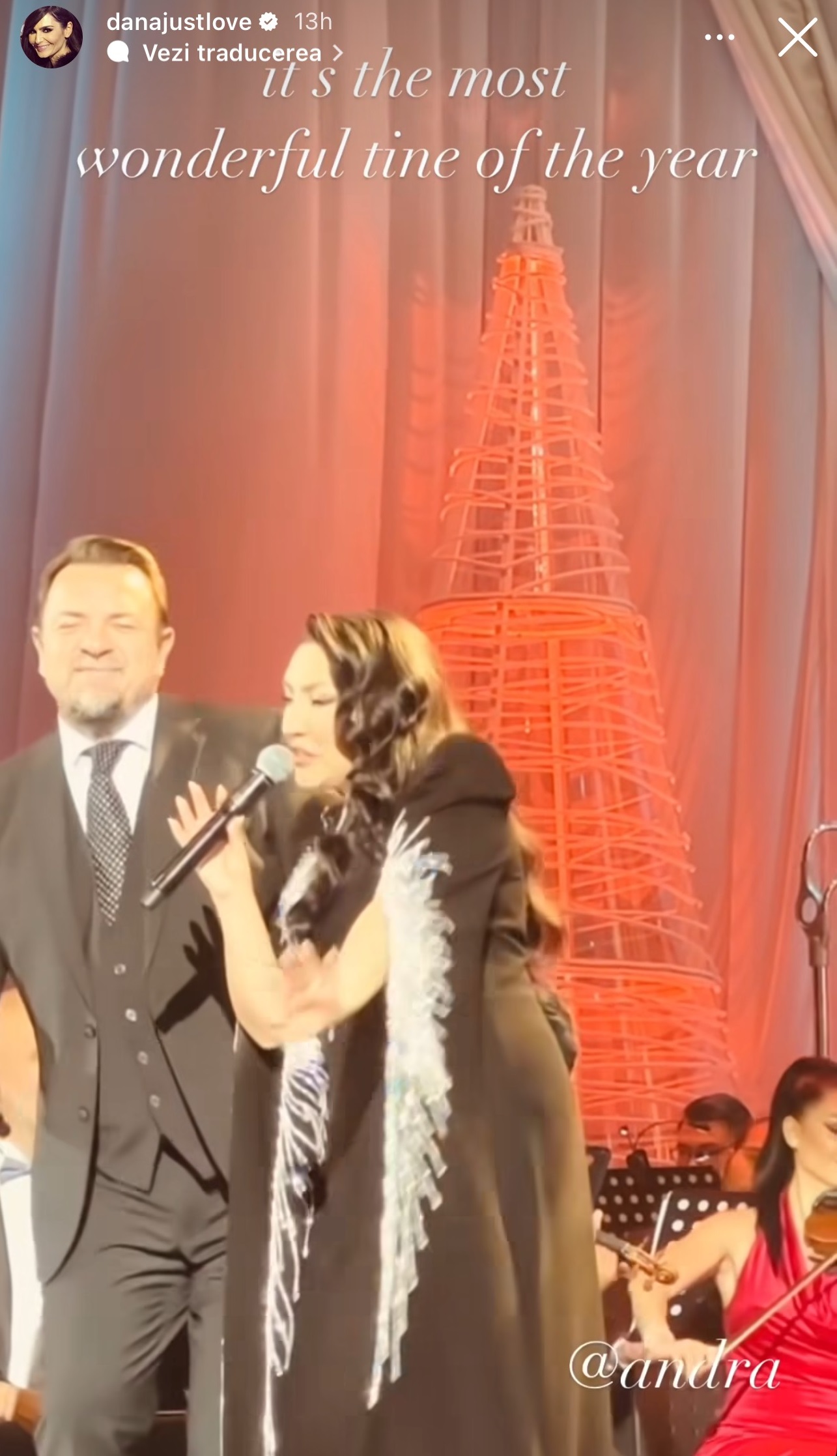 Cum a apărut Dana Budeanu la concertul de Crăciun al Andrei de la Sala Palatului din București. A stat în primele rânduri