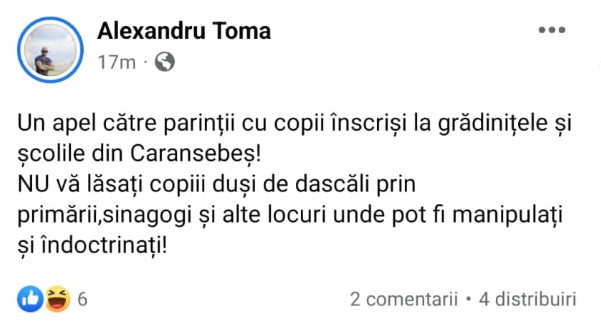 Antisemitism feroce, rămas nesancționat. Autoritățile române n-au reușit să-l identifice pe autorul unor postări prin care evreii sunt numiți „cancerul lumii”