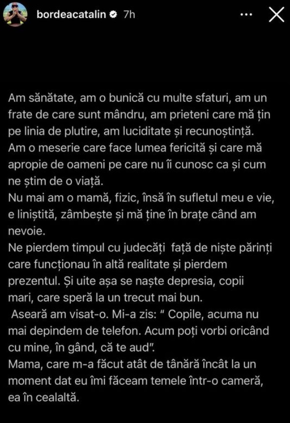 Mesajul lui Cătălin Bordea, după ce mama lui a murit: „În sufletul meu e vie și mă ține în brațe când am nevoie”. Cum a visat-o pe cea care i-a dat viață