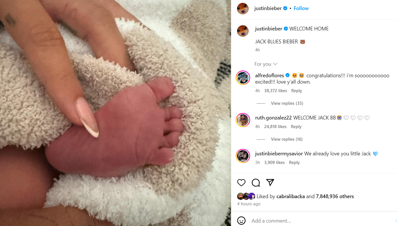 Justin Bieber şi Hailey Bieber au devenit părinți pentru prima oară. Ce nume au ales pentru băiețelul lor. „Bun-venit acasă!”