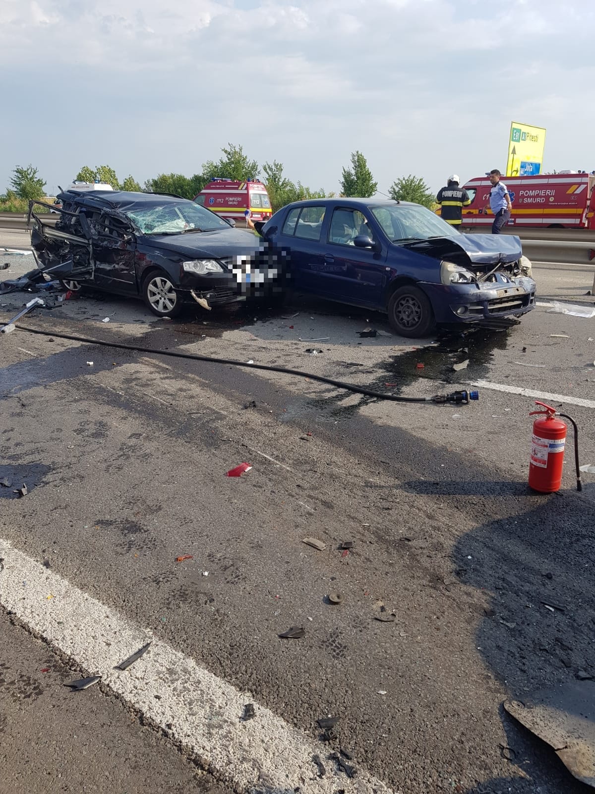 Accident grav pe Autostrada București-Pitești. Un bărbat a murit într-un carambol cu șapte mașini