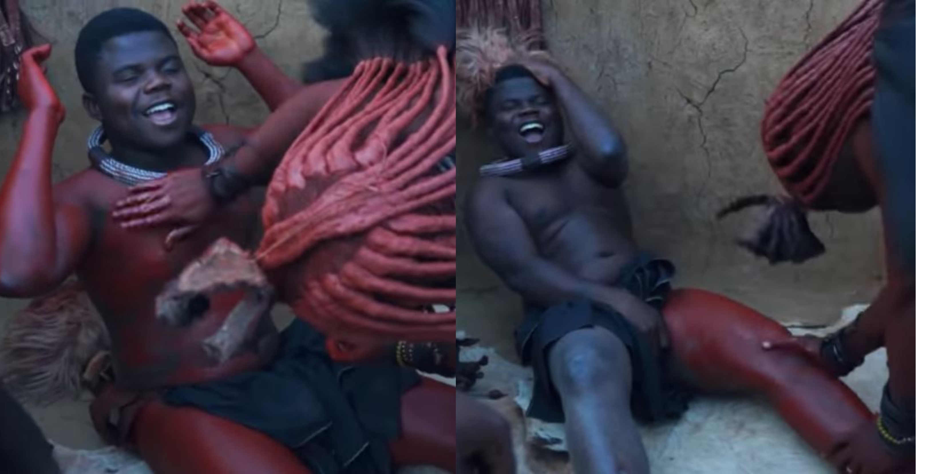 Ghanaian vlogger screams as lady attends to him at Himba village where  visitors are given sex | Pulse Ghana