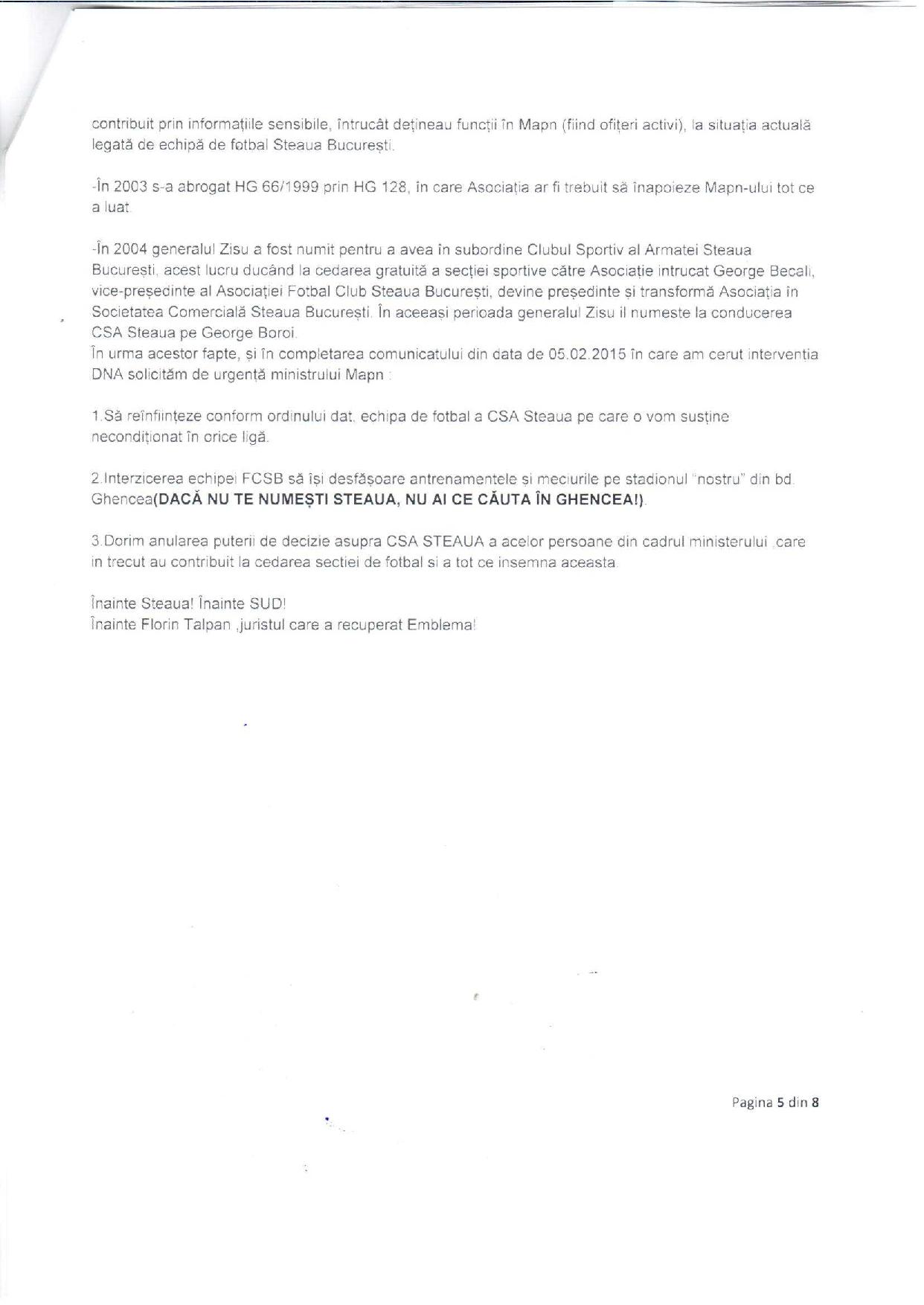 Președintele CSA Steaua ignoră ordinul ministrului Apărării